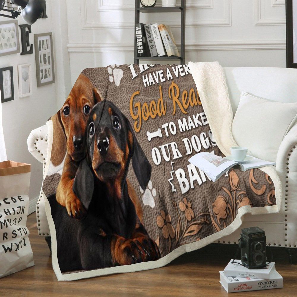 Dachshund Sherpa Fleece Blanket