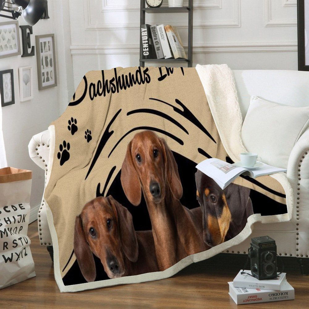 Dachshund Sherpa Fleece Blanket