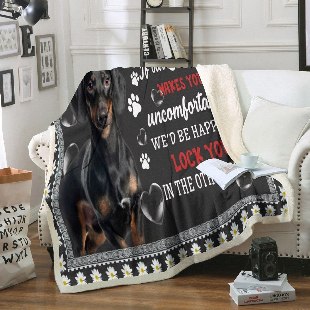 Dachshund Sherpa Fleece Blanket