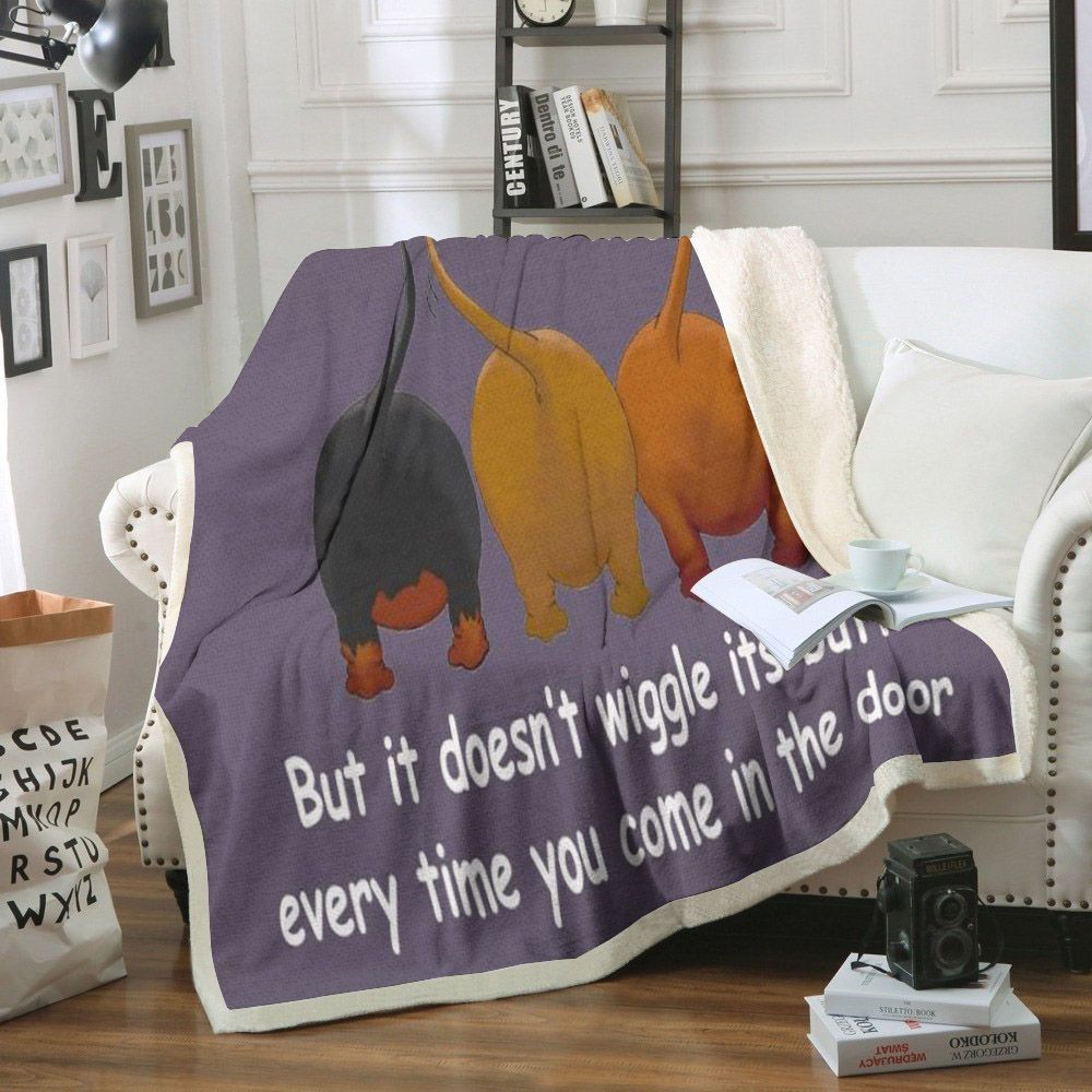 Dachshund Sherpa Fleece Blanket