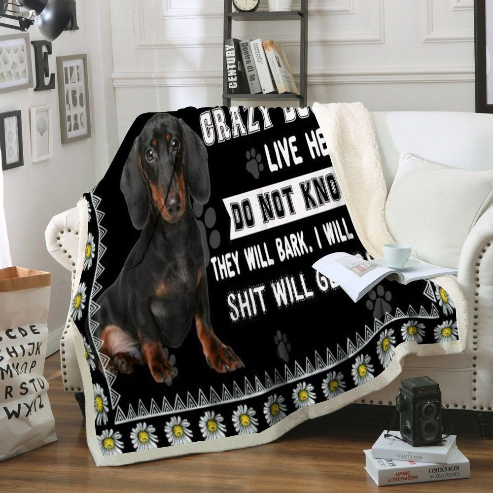 Dachshund Sherpa Fleece Blanket