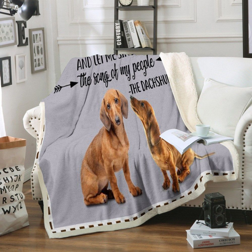 Dachshund Sherpa Fleece Blanket