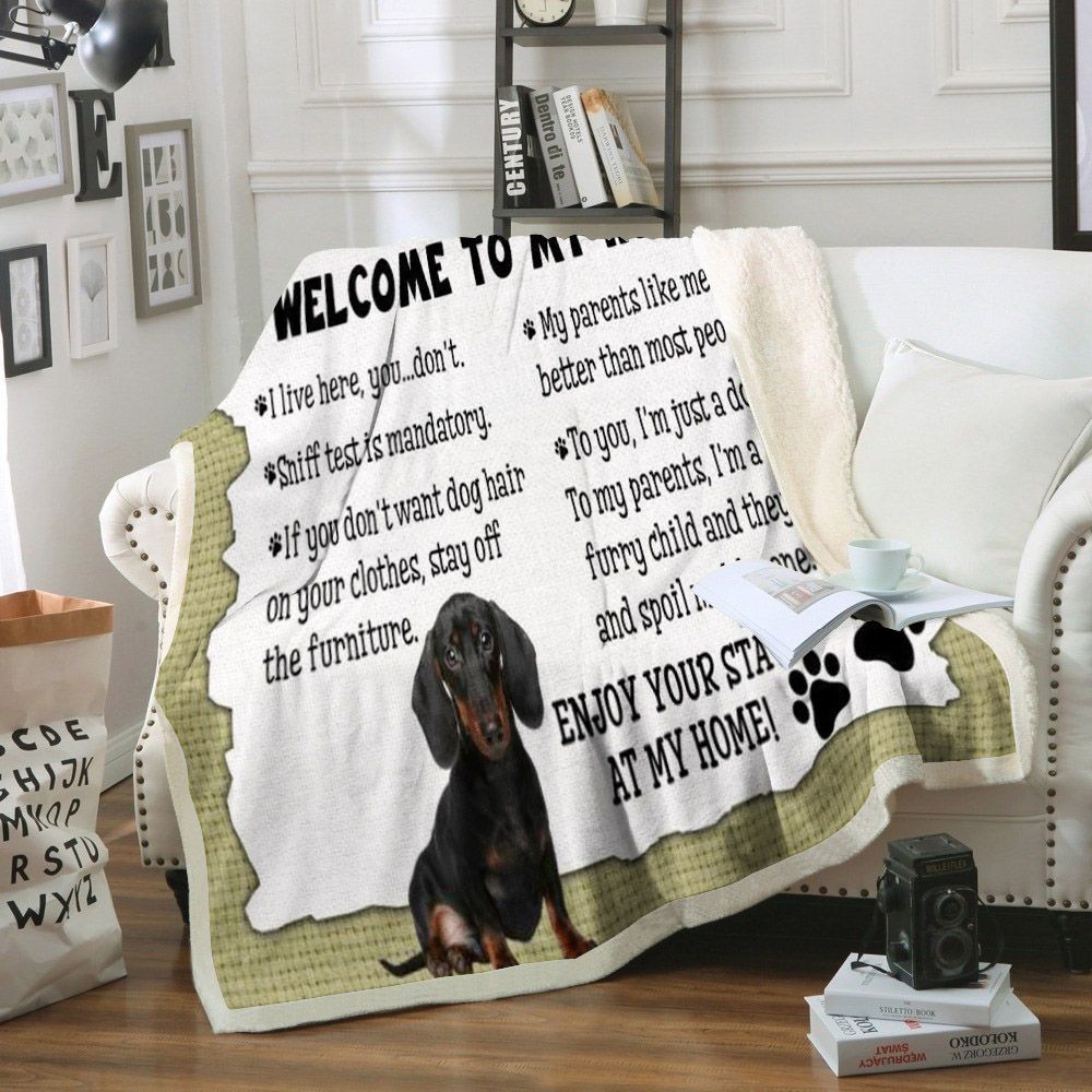 Dachshund Sherpa Fleece Blanket