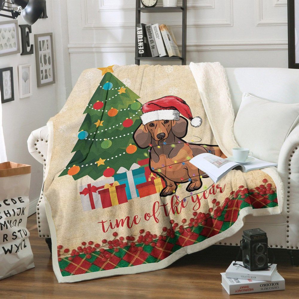 Dachshund Sherpa Fleece Blanket