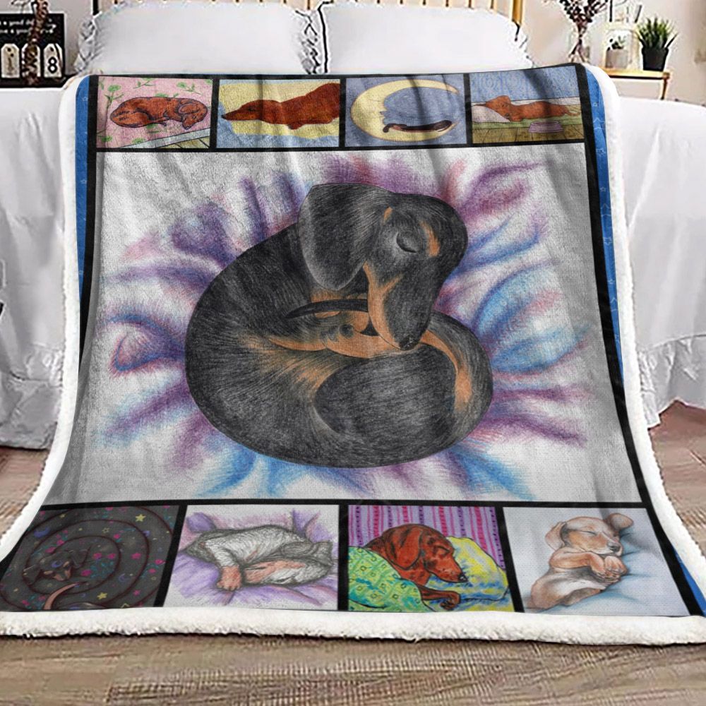 Dachshund Sherpa Fleece Blanket