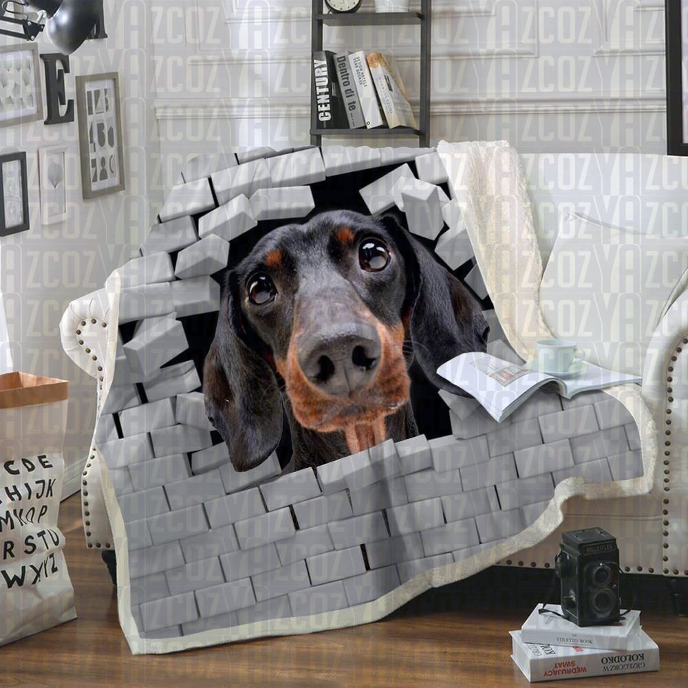 Dachshund Sherpa Fleece Blanket
