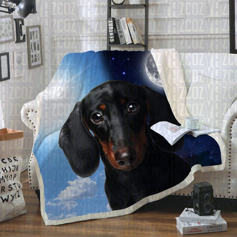Dachshund Sherpa Fleece Blanket