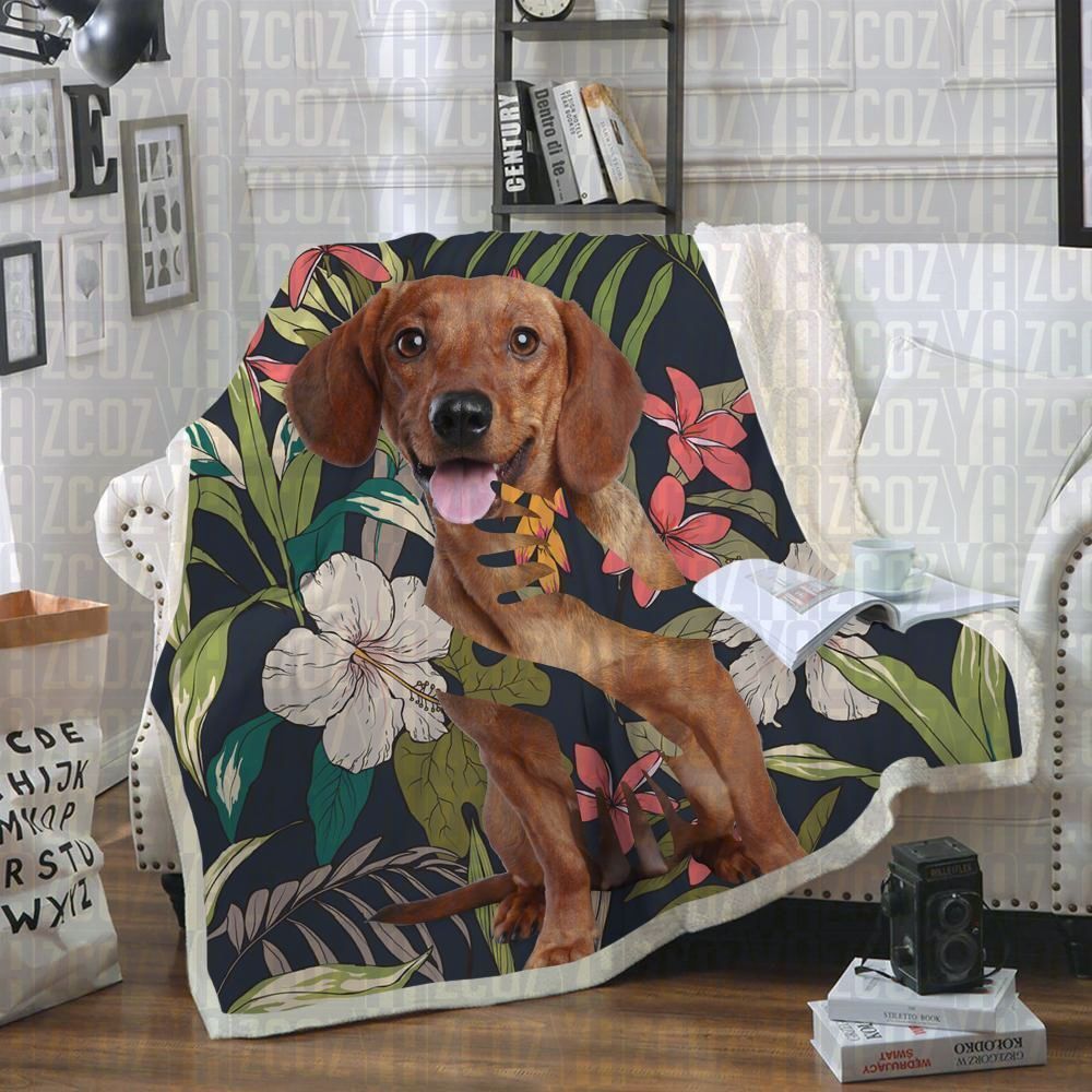 Dachshund Sherpa Fleece Blanket
