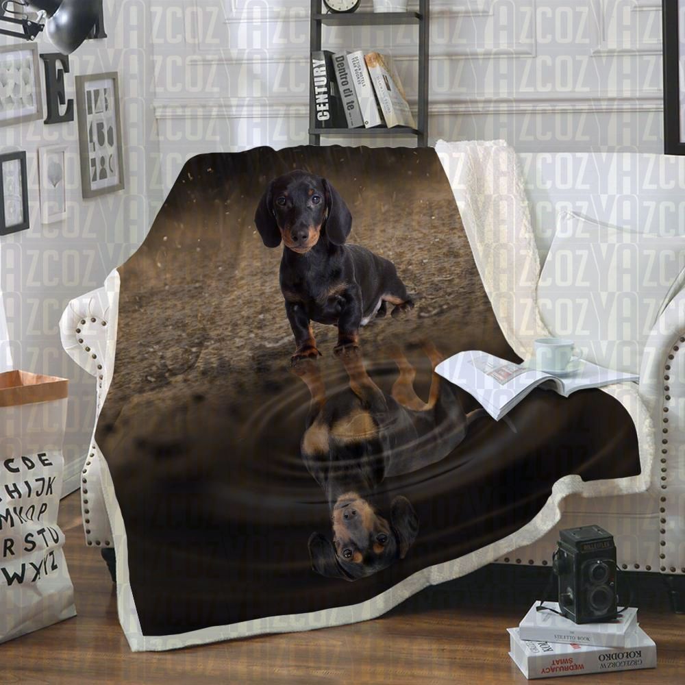 Dachshund Sherpa Fleece Blanket