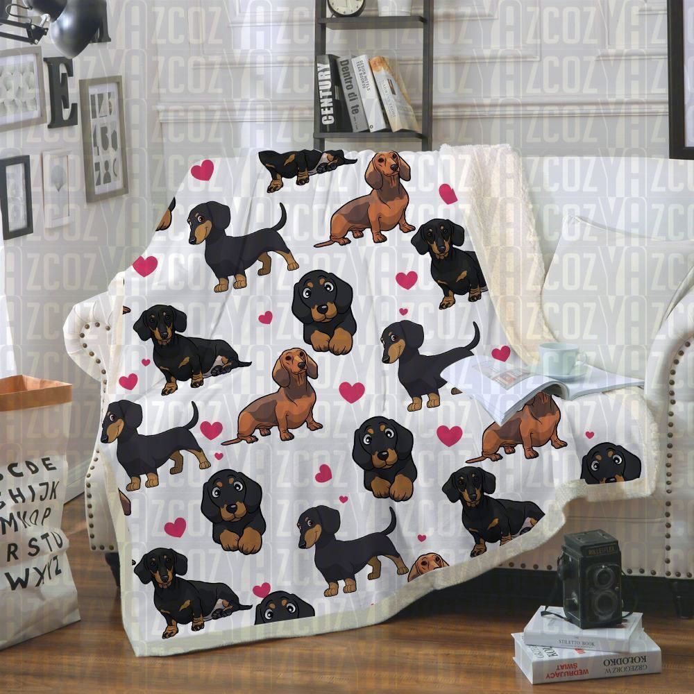Dachshund Sherpa Fleece Blanket