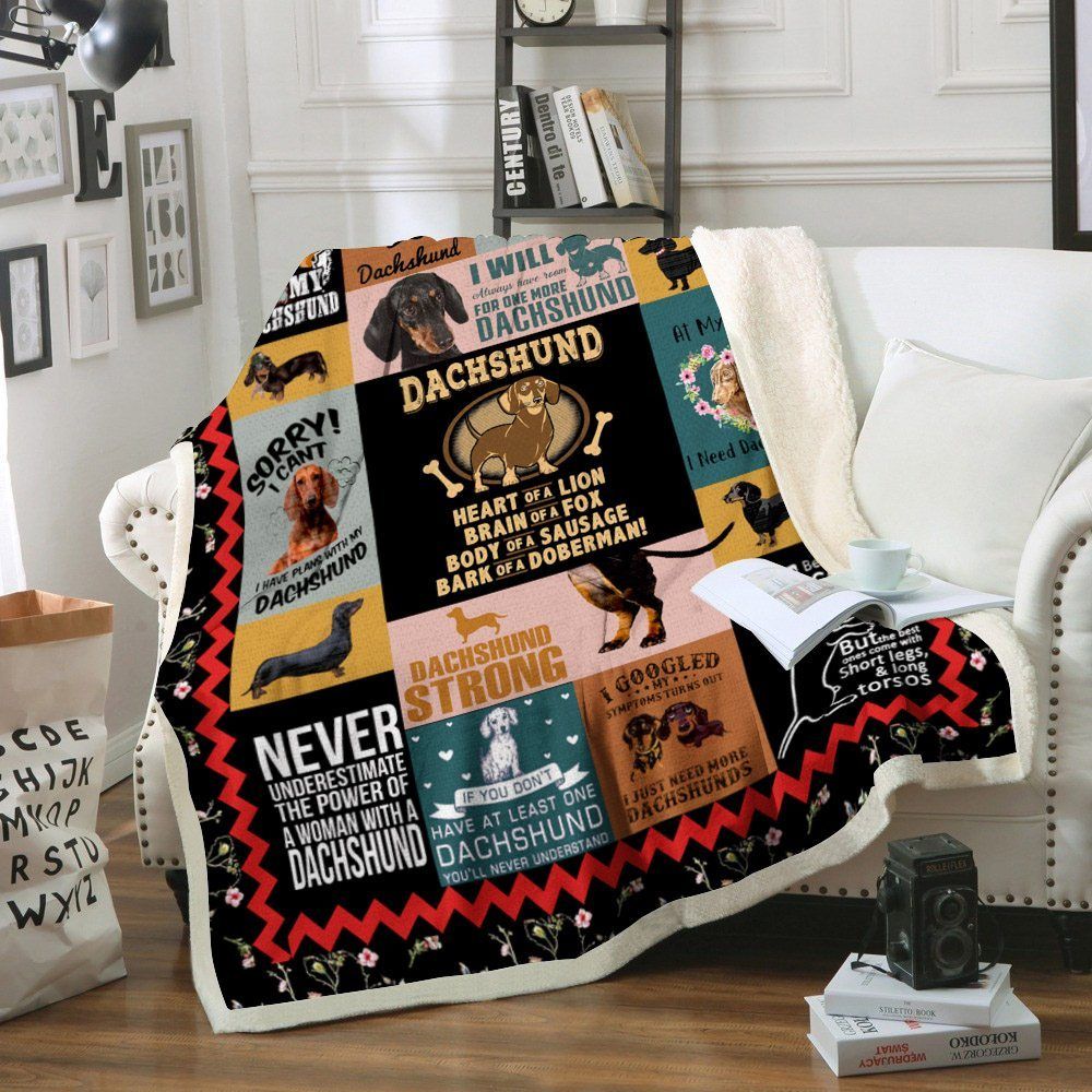 Dachshund Sherpa Fleece Blanket