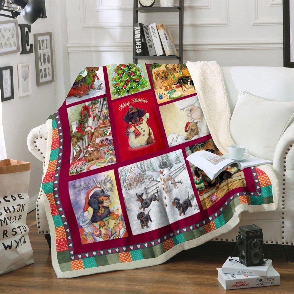 Dachshund Sherpa Fleece Blanket