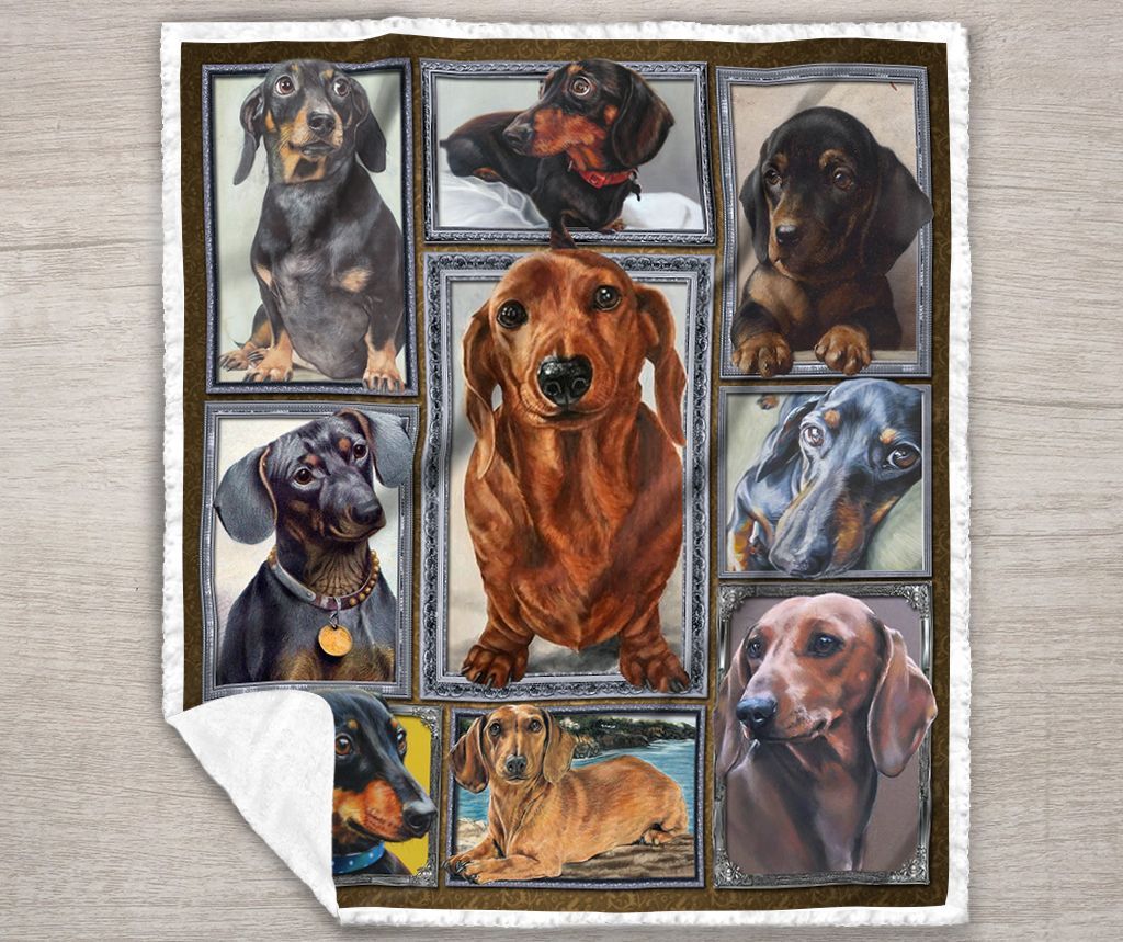 Dachshund Sherpa Fleece Blanket