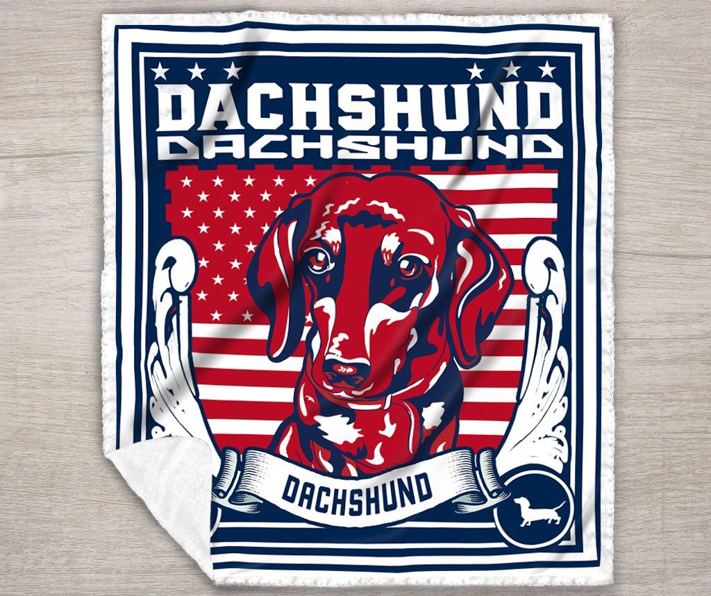 Dachshund Sherpa Fleece Blanket