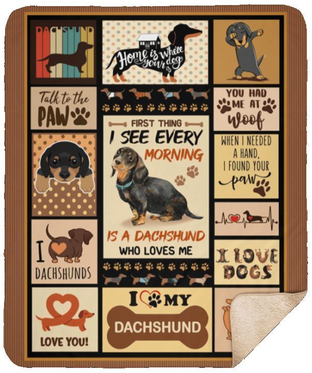 Dachshund Sherpa Fleece Blanket