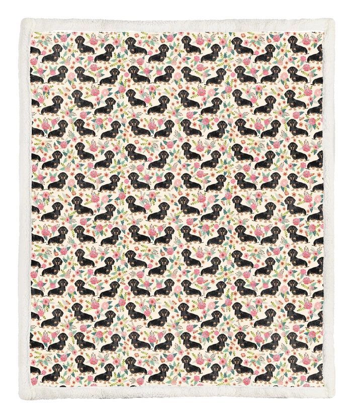 Dachshund Sherpa Fleece Blanket