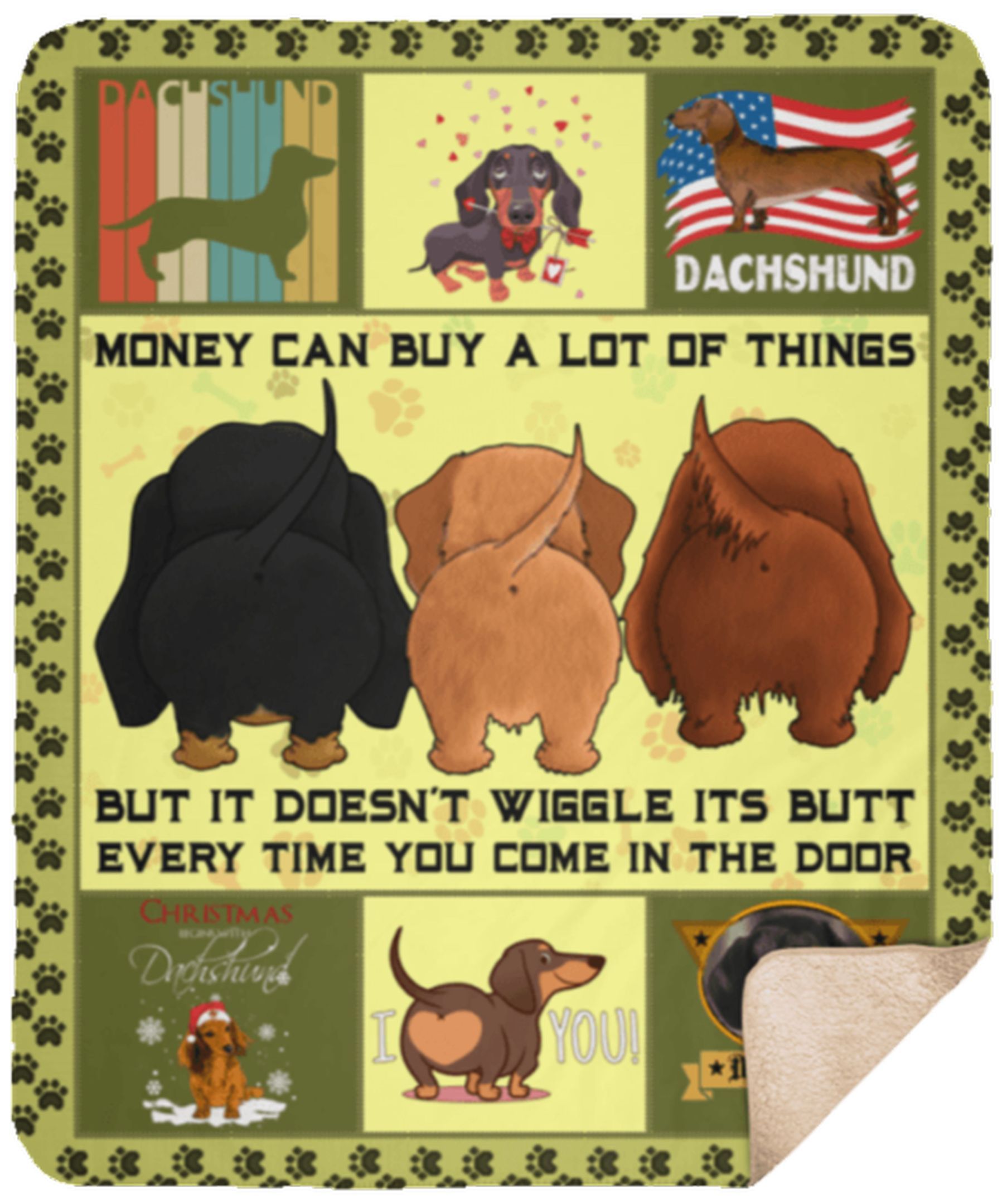 Dachshund Sherpa Fleece Blanket