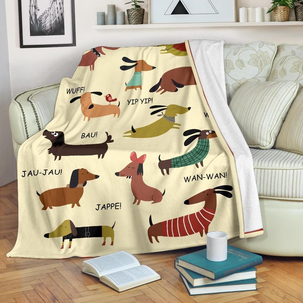 Dachshund Sherpa Fleece Blanket
