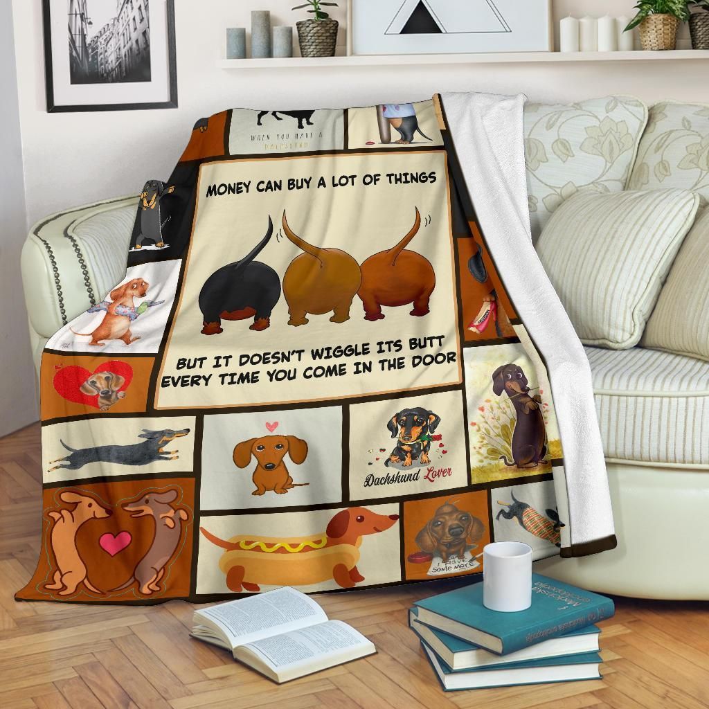 Dachshund Sherpa Fleece Blanket