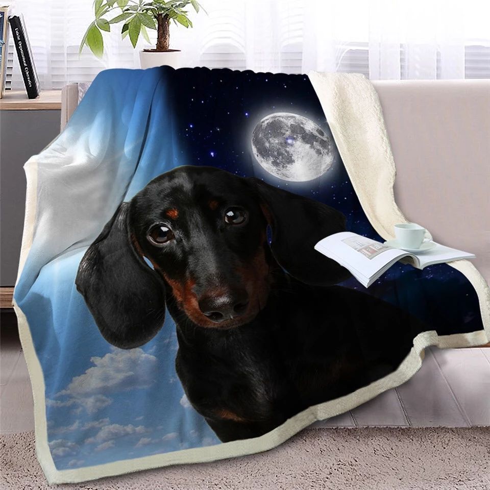 Dachshund Sherpa Fleece Blanket