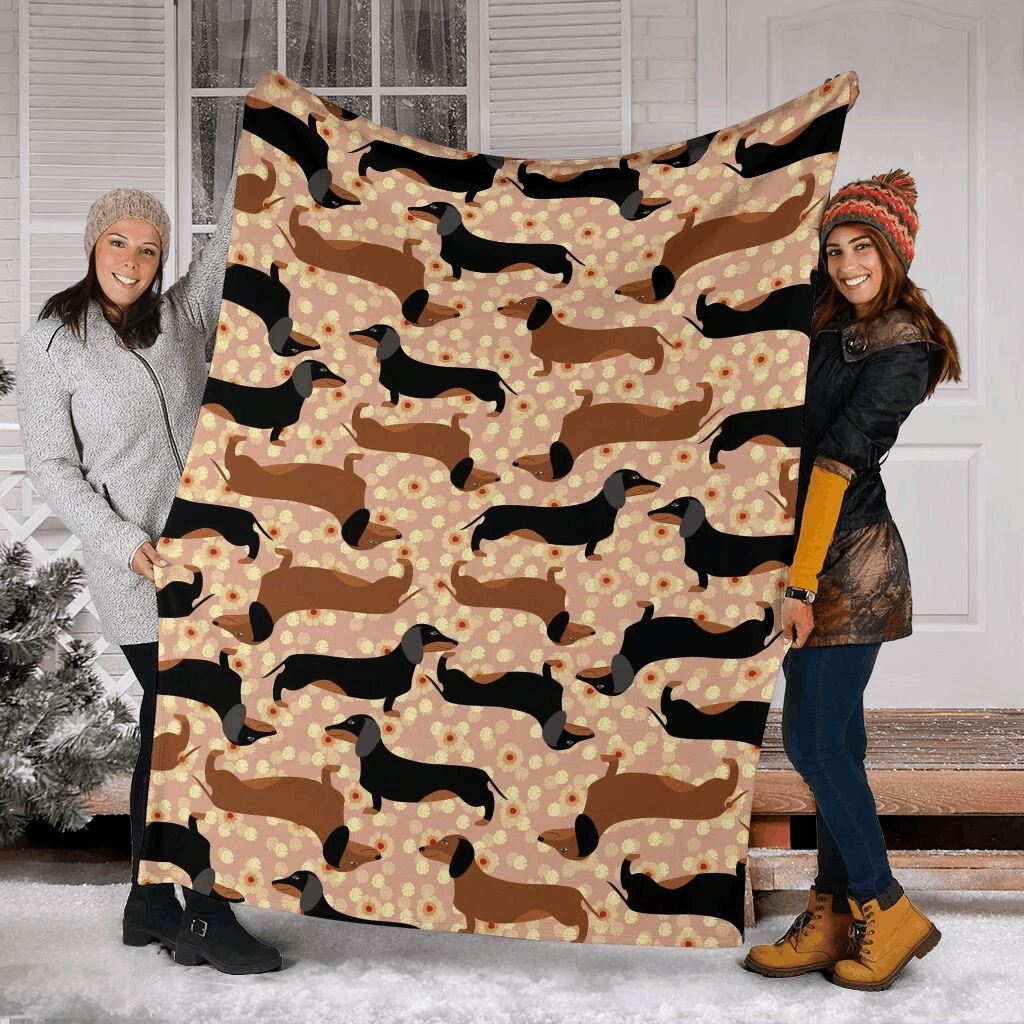 Dachshund Sherpa Fleece Blanket