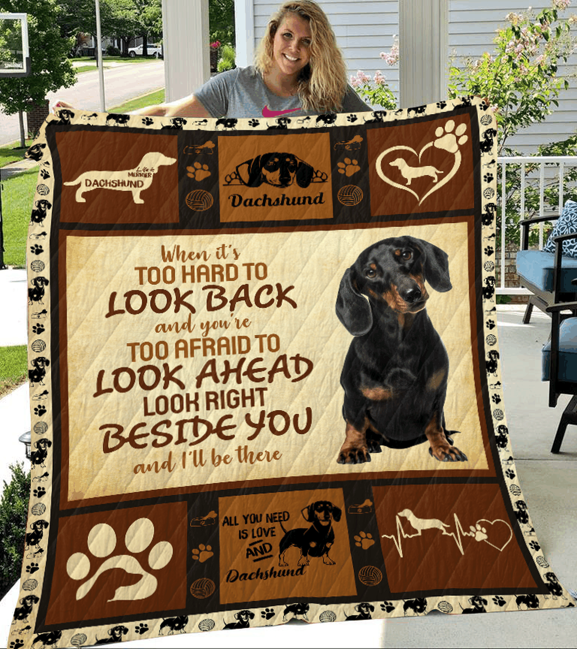 Dachshund Sherpa Fleece Blanket
