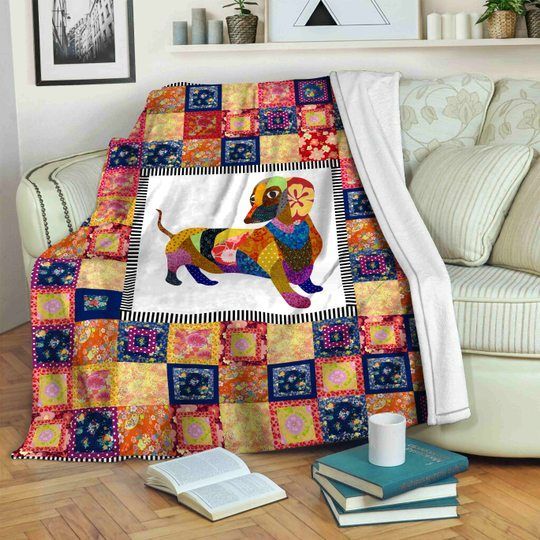 Dachshund Sherpa Fleece Blanket