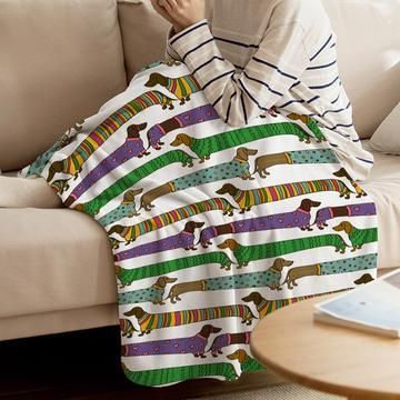 Dachshund Sherpa Fleece Blanket