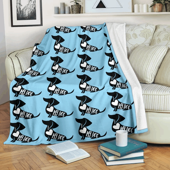 Dachshund Sherpa Fleece Blanket