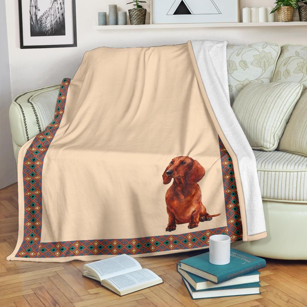 Dachshund Sherpa Fleece Blanket