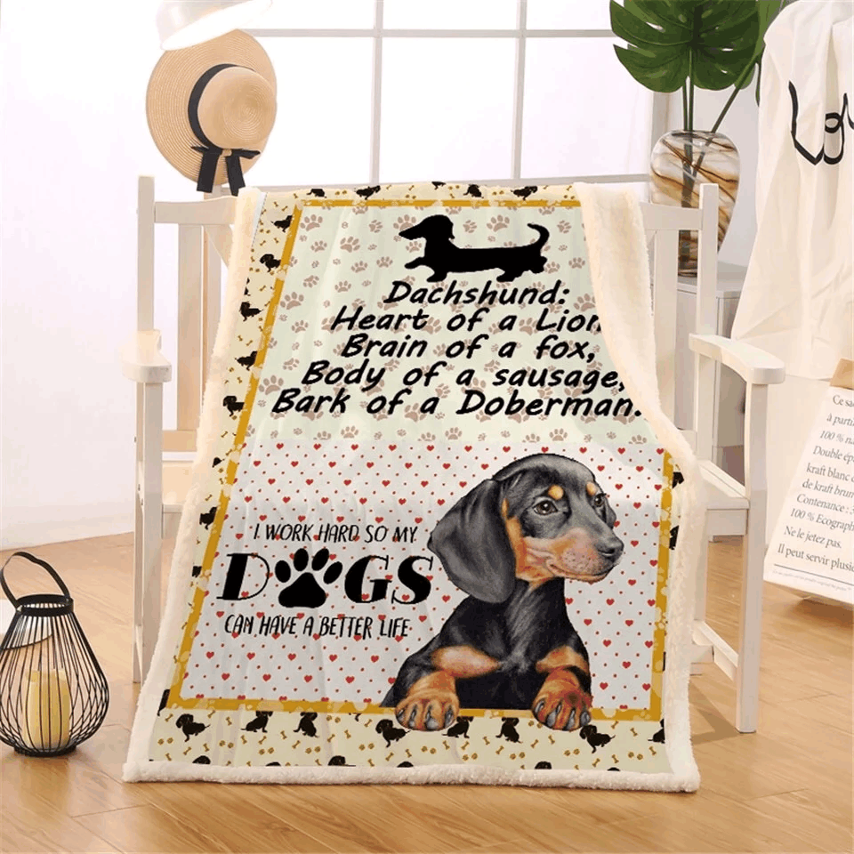 Dachshund Sherpa Fleece Blanket