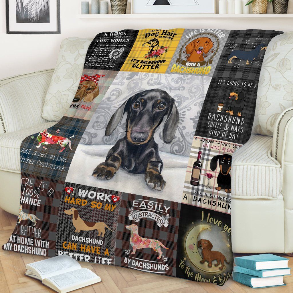 Dachshund Sherpa Fleece Blanket