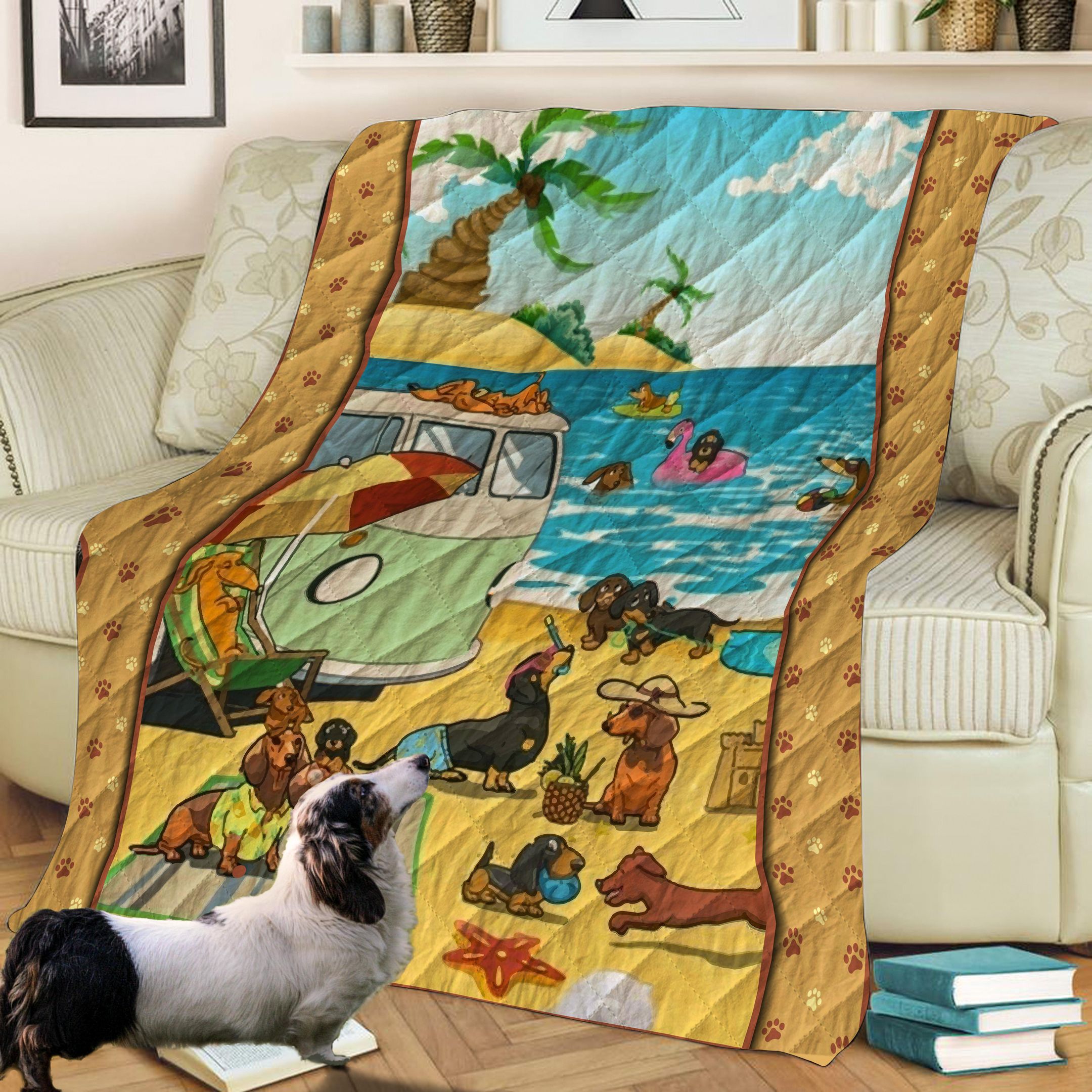 Dachshund Sherpa Fleece Blanket