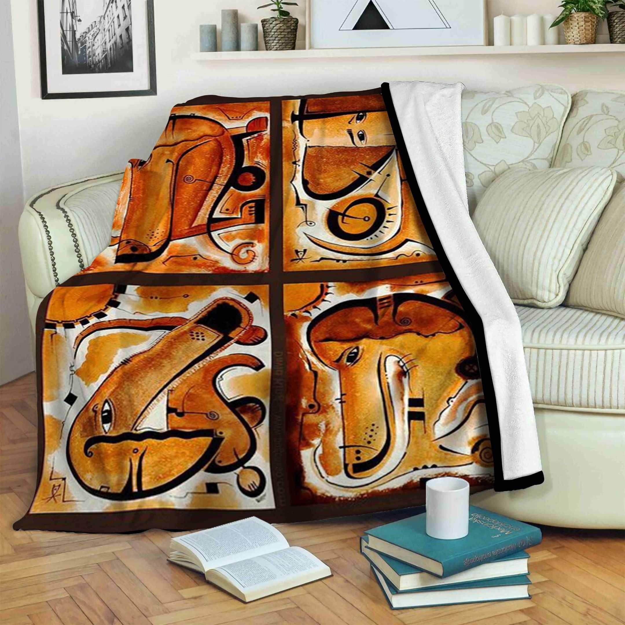 Dachshund Sherpa Fleece Blanket