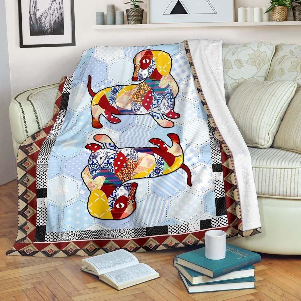 Dachshund Sherpa Fleece Blanket