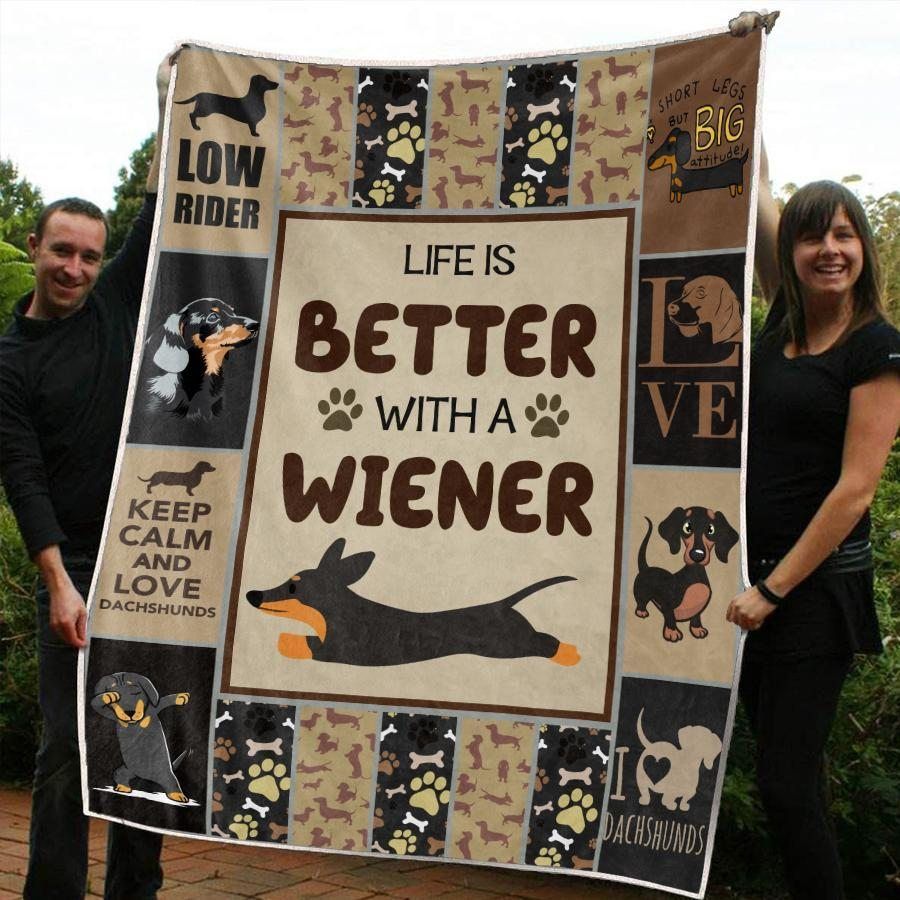 Dachshund Sherpa Fleece Blanket