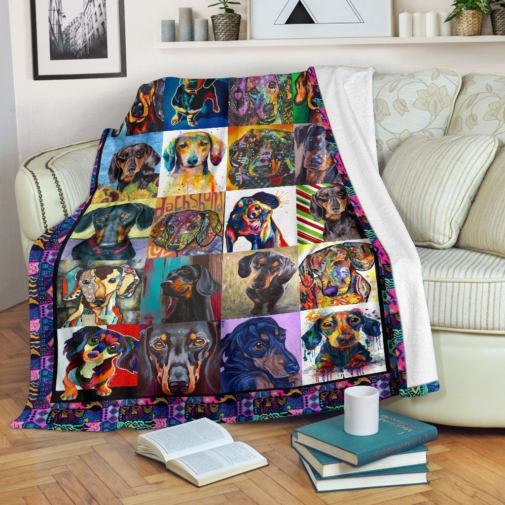 Dachshund Sherpa Fleece Blanket