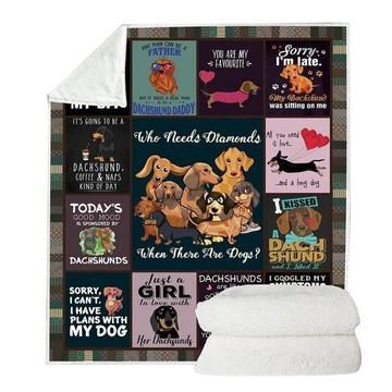 Dachshund Sherpa Fleece Blanket