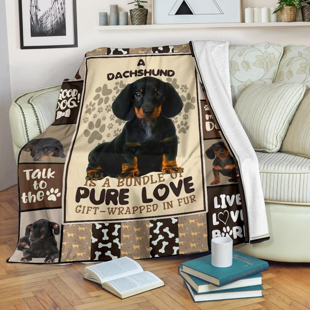 Dachshund Sherpa Fleece Blanket