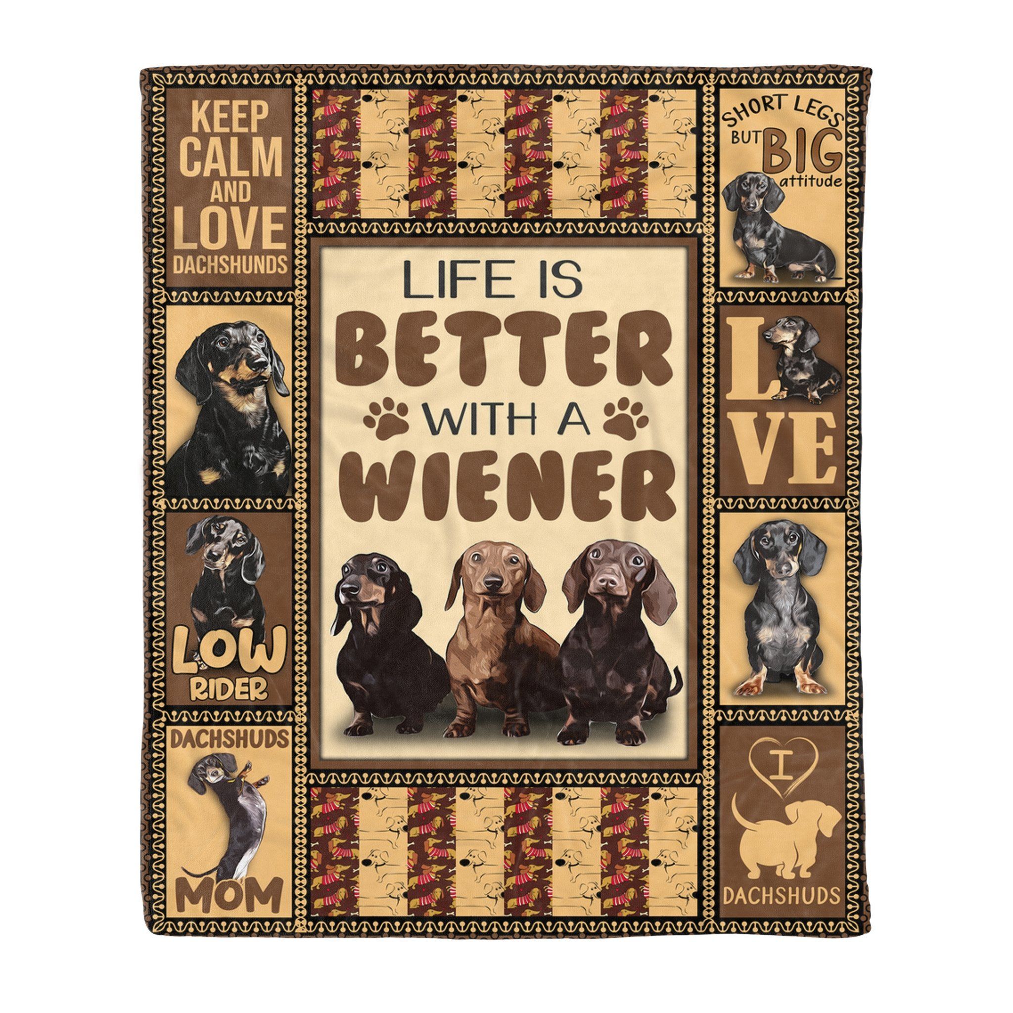 Dachshund Sherpa Fleece Blanket