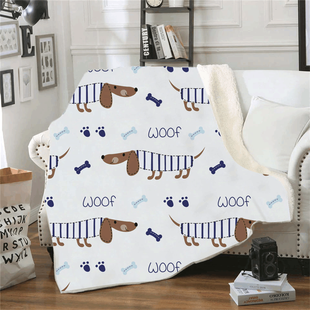 Dachshund Sherpa Fleece Blanket