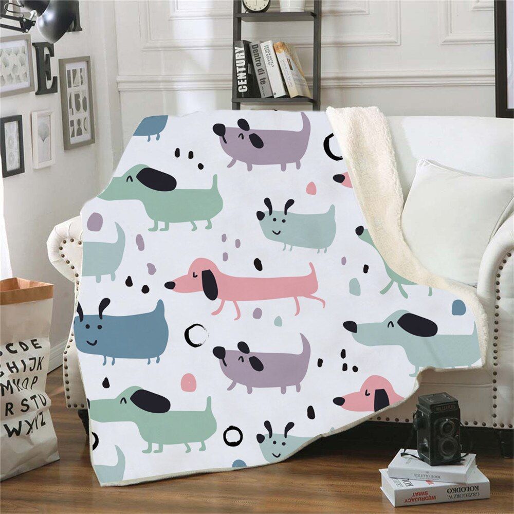 Dachshund Sherpa Fleece Blanket