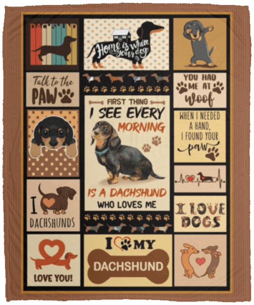 Dachshund Sherpa Fleece Blanket