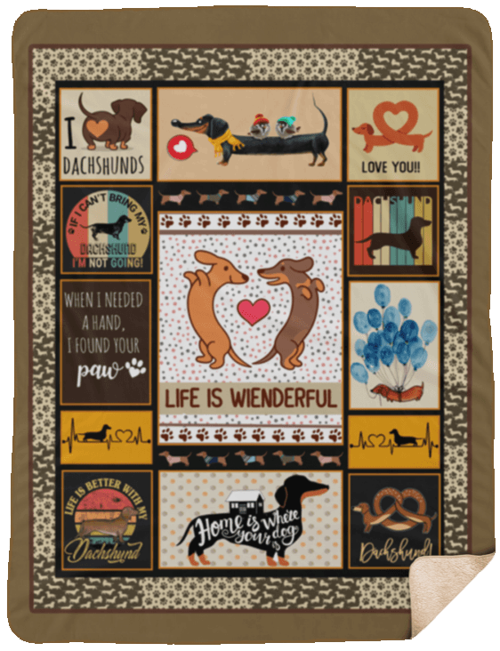Dachshund Sherpa Fleece Blanket