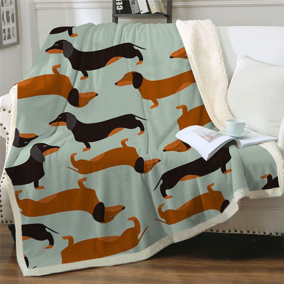 Dachshund Sherpa Fleece Blanket