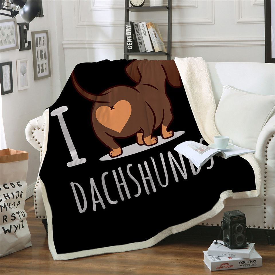 Dachshund Sherpa Fleece Blanket