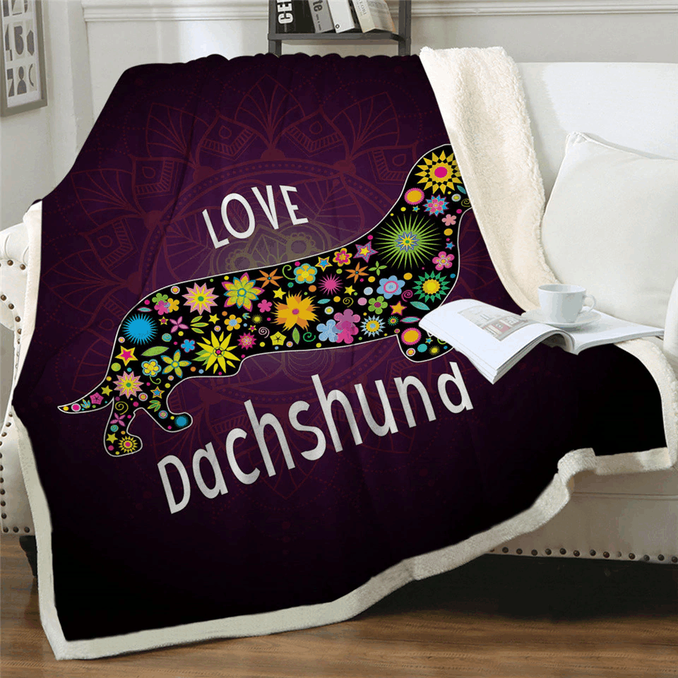 Dachshund Sherpa Fleece Blanket