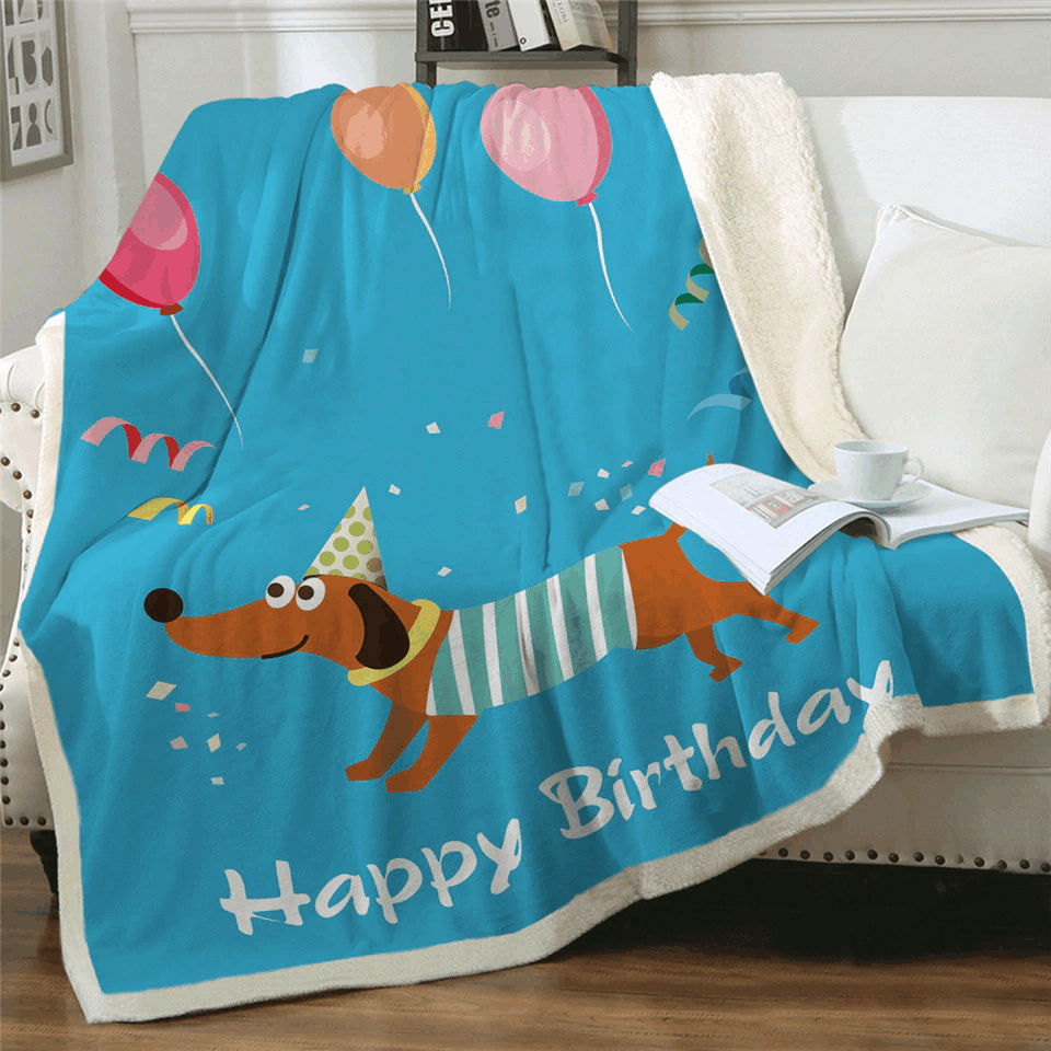 Dachshund Sherpa Fleece Blanket