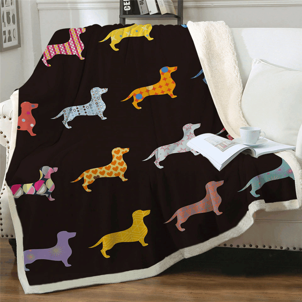 Dachshund Sherpa Fleece Blanket