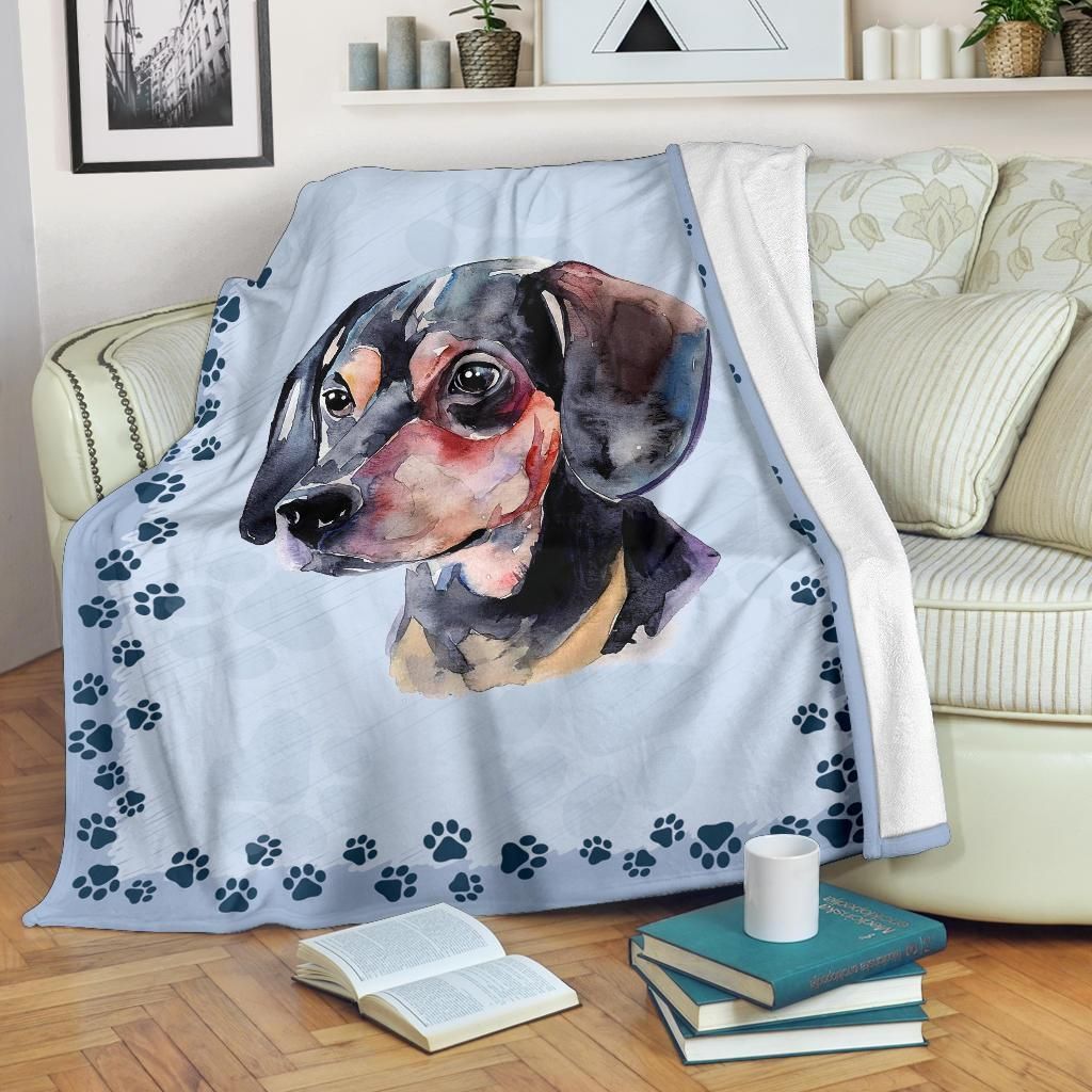Dachshund Sherpa Fleece Blanket